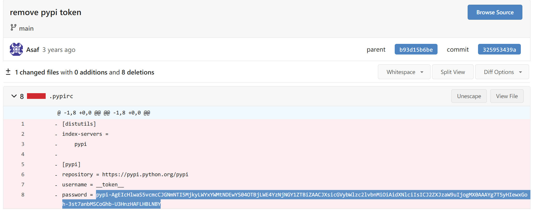 remove token